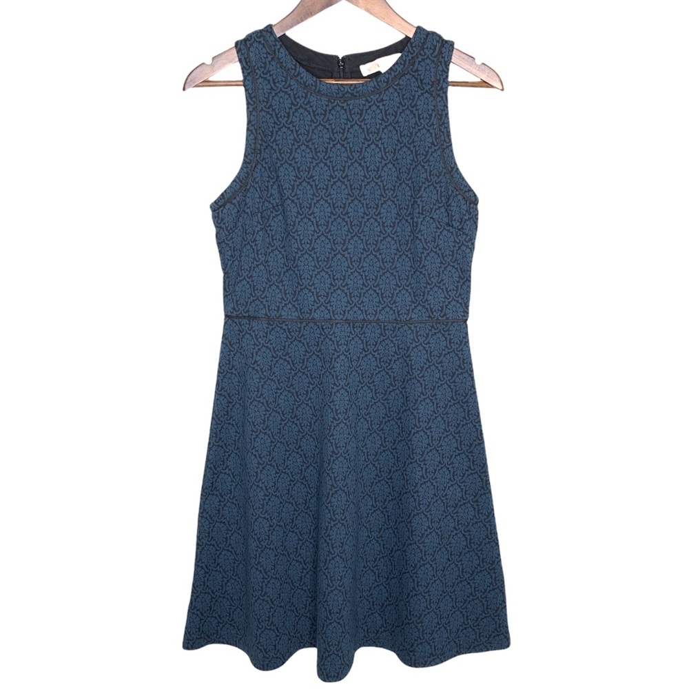 Loft Womens Size 4 Blue Black Dress Sleeveless